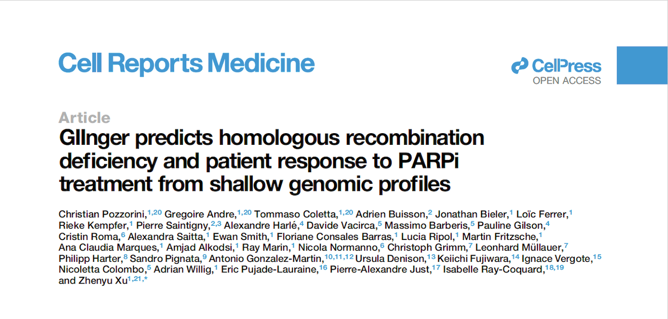 Article Spotlight: GIInger™ supports prediction of HRD and PARPi response from shallow genomic profiles